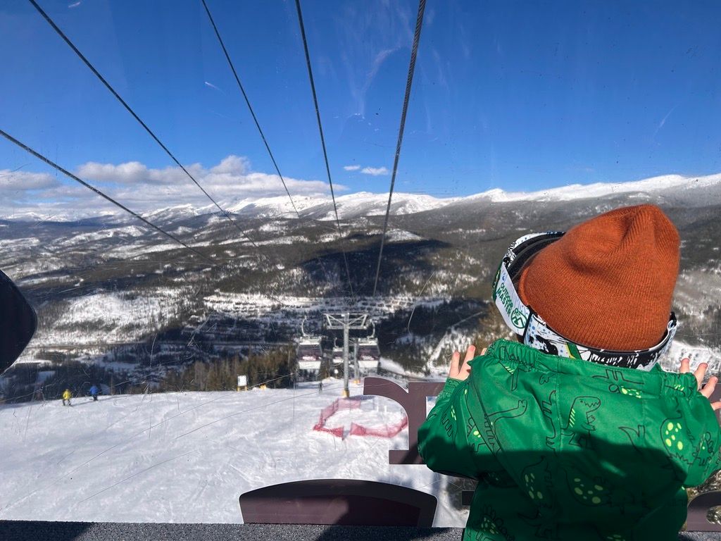 Riding the gondola, Winter Park